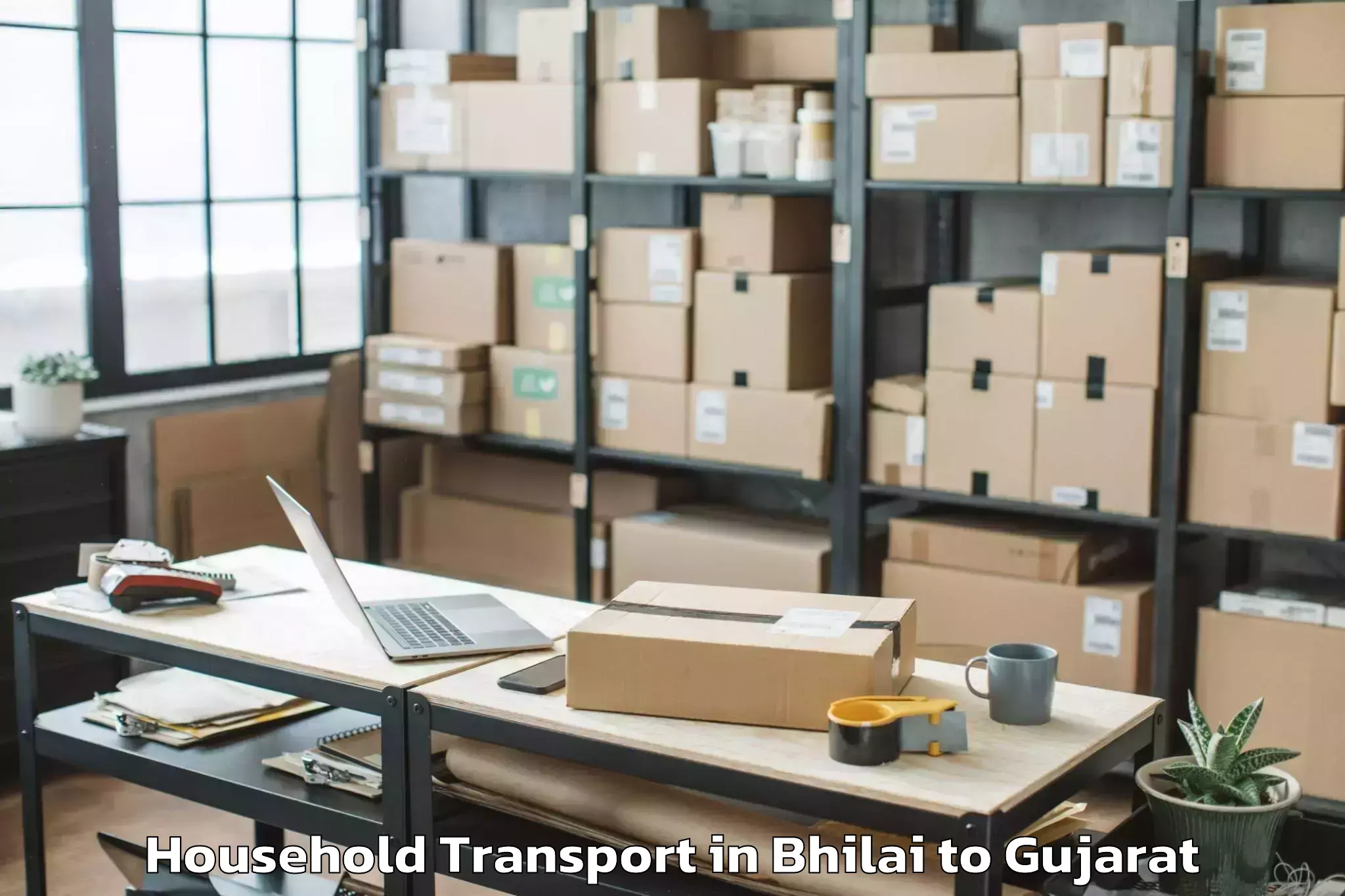 Easy Bhilai to Thasra Household Transport Booking